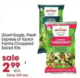 Giant Eagle Giant Eagle Fresh Express or Taylor Farms Chopped Salad Kits offer