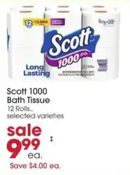 Giant Eagle Scott 1000 Bath Tissue offer
