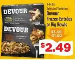 IGA Devour frozen entrées or big bowls offer