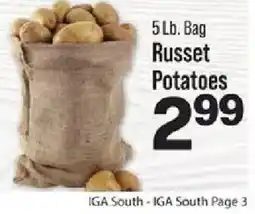 IGA Russet Potatoes offer