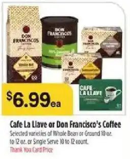 Bashas' Cafe La Llave or Don Francisco's Coffee offer