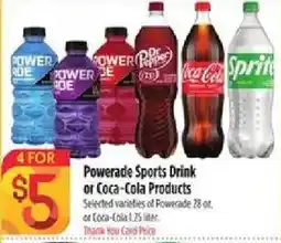 Bashas' Powerade Sports Drink or Coca-Cola Products offer