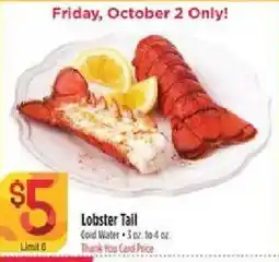 Bashas' Lobster Tail offer