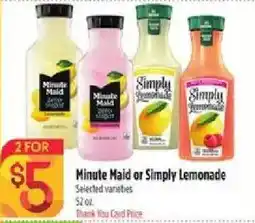 Bashas' Minute Maid or Simply Lemonade offer