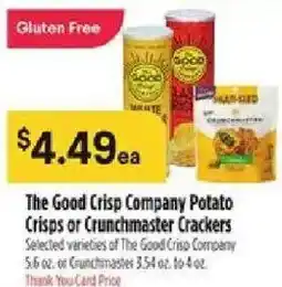 Bashas' The Good Crisp Company Potato Crisps or Crunchmaster Crackers offer