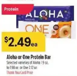 Bashas' Aloha or One Protein Bar offer