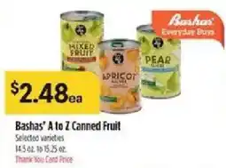 Bashas' Bashas' A to Z Canned Fruit offer
