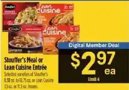 Bashas' Stouffer's Meal or Lean Cuisine Entrée offer