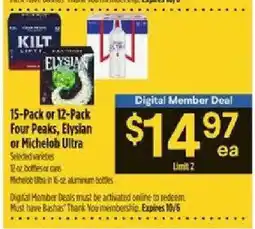 Bashas' Four Peaks, Elysian or Michelob Ultra offer