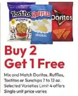 Stater Bros Doritos, Ruffles, Tostitos or Sunchips offer