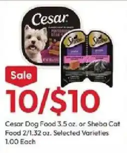 Stater Bros Cesar Dog Food or Sheba Cat Food offer