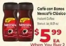 Supermercado El Rancho Nescafe clasico instant coffee offer
