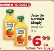 Supermercado El Rancho Simply Orange Juice offer