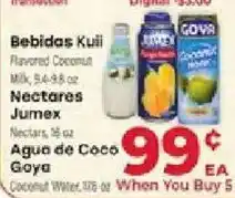 Supermercado El Rancho Bebidas Kuii, Jumex, Agua de Coco Goya offer