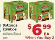 Supermercado El Rancho Botanas Zambos Multipack Snacks offer