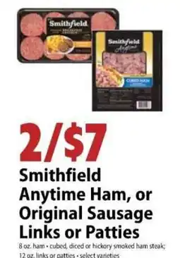 Festival Foods Smithfield Anytime Ham or Original Sausage Links or Patties offer