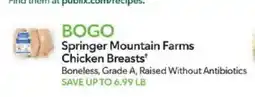 Publix Bogo springer mountain farms chicken breasts offer