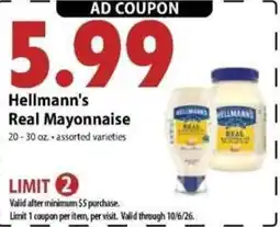 Festival Foods Hellmann's Real Mayonnaise offer
