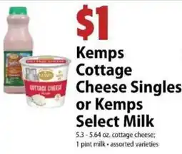 Festival Foods Kemps Cottage Cheese Singles or Kemps Select Milk offer