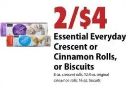 Festival Foods Essential Everyday Crescent or Cinnamon Rolls, or Biscuits offer