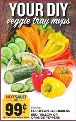 Food Lion MVP seedless european cucumbers red, yellow or orange peppers offer