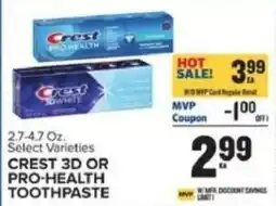 Food Lion Crest 3d or pro-health toothpaste offer