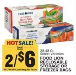 Food Lion Food Lion reclosable storage or freezer bags offer
