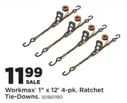 Mills Fleet Farm Workmax 1" x 12' 4-pk. Ratchet Tie-Downs offer