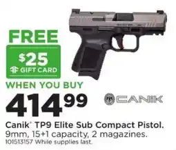 Mills Fleet Farm Canik TP9 Elite Sub Compact Pistol offer