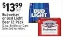 Met Foodmarkets Budweiser or Bud Light Beer offer