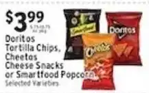 Met Foodmarkets Doritos Tortilla Chips, Cheetos Cheese Snacks or Smartfood Popcorn offer