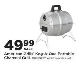 Mills Fleet Farm American Grills Keg-A-Que Portable Charcoal Grill offer