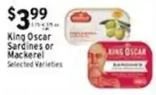 Met Foodmarkets King Oscar Sardines or Mackerel offer