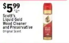 Met Foodmarkets Scott's liquid gold wood cleaner and preservative offer