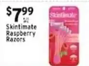 Met Foodmarkets Skintimate raspberry razors offer