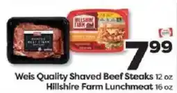 Weis Markets Weis Quality Shaved Beef Steaks offer