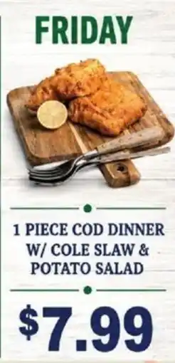 Sullivan's Foods 1 piece cod dinner offer