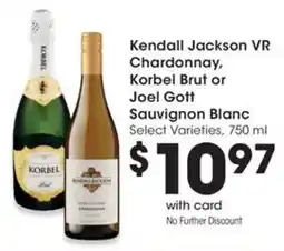 QFC Kendall Jackson VR Chardonnay, Korbel Brut or Joel Gott Sauvignon Blanc offer