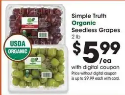 QFC Simple Truth Organic Seedless Grapes offer
