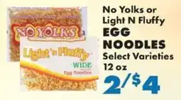 Sullivan's Foods No Yolks or Light N Fluffy egg noodles offer