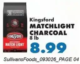 Sullivan's Foods Kingsford matchlight charcoal offer