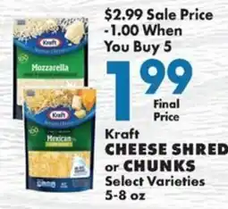 Sullivan's Foods Kraft cheese shred or chunks offer