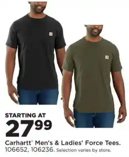 Mills Fleet Farm Carhartt Men's & Ladies' Force Tees offer