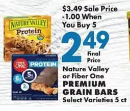 Sullivan's Foods Nature Valley or Fiber One Premium Grain Bars offer