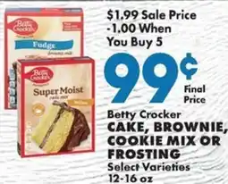 Sullivan's Foods Betty Crocker cake, brownie, cookie mix or frosting offer