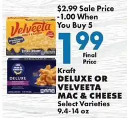 Sullivan's Foods Kraft deluxe or velveeta mac & cheese offer