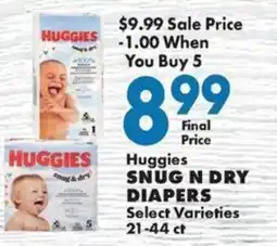 Sullivan's Foods Huggies Snug N Dry Diapers offer