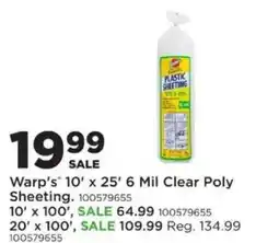 Mills Fleet Farm Warp's plastic sheeting offer