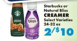Sullivan's Foods Starbucks or Natural Bliss Creamer offer