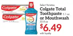 Remke Colgate Total Toothpaste or Mouthwash offer